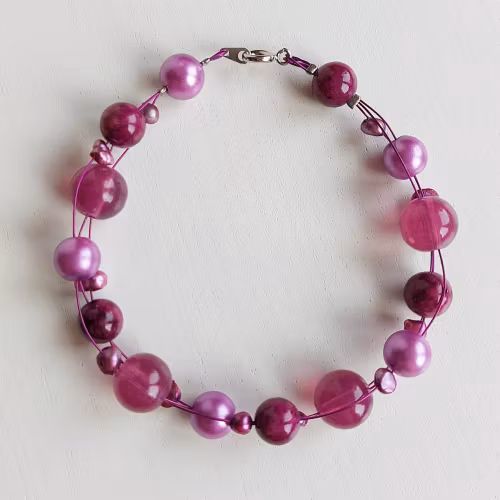 Armband med lås | Glas & sötvattenspärlor