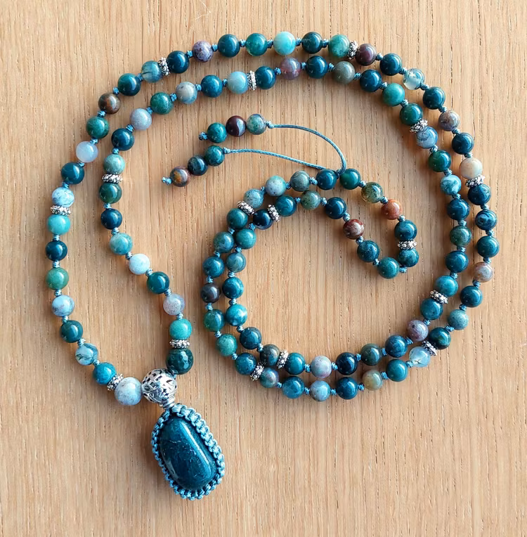 Mala | Indisk agat & mossagat