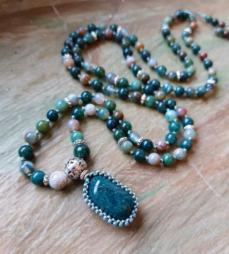 Mala | Indisk agat & mossagat