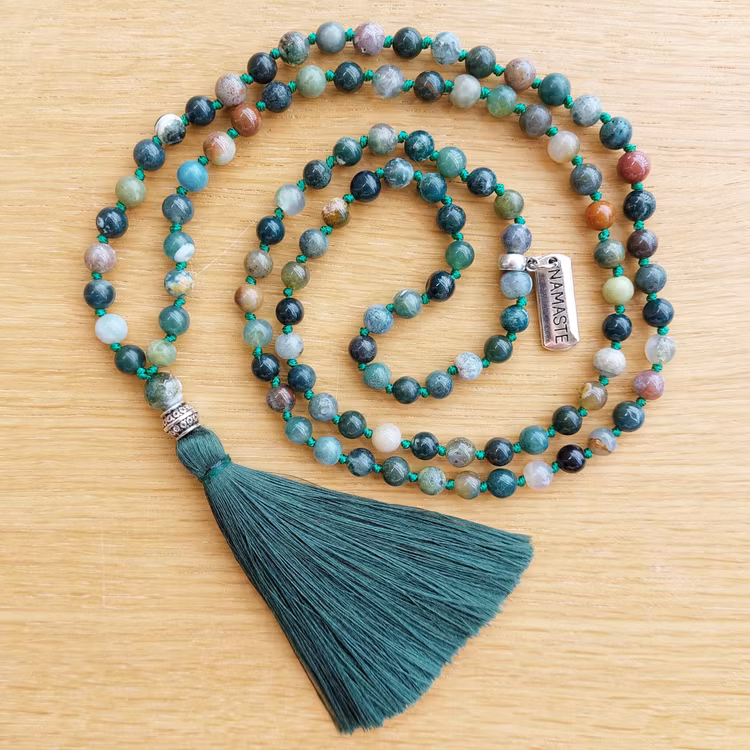 Mala | Indisk agat & mossagat