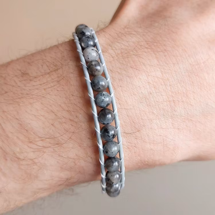 Wraparmband enkelt | Sesame jaspis