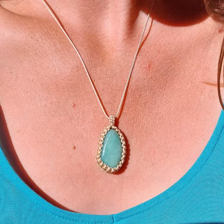 Halsband med hänge | Amazonit