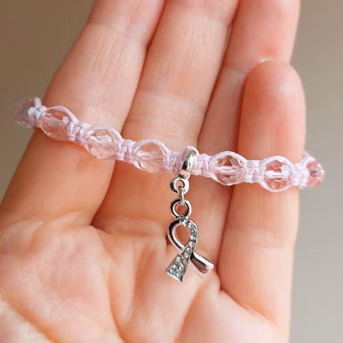 Barnarmband makramé Rosa Bandet | Glas