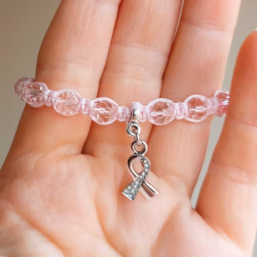 Barnarmband makramé Rosa Bandet | Glas