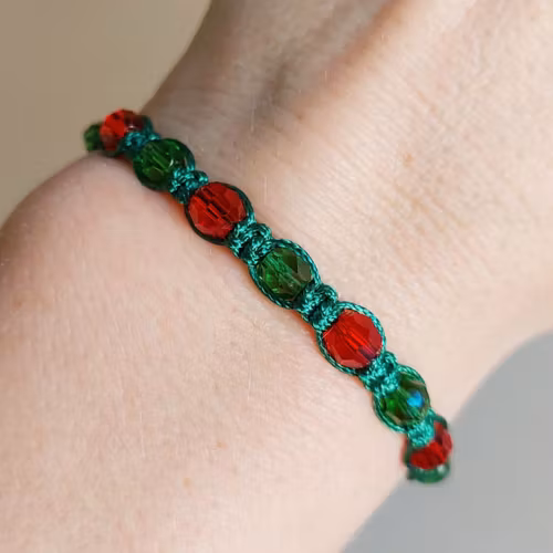 Makraméarmband | Glas