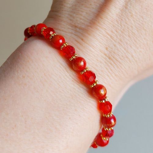 Elastiskt armband | Jade & glas
