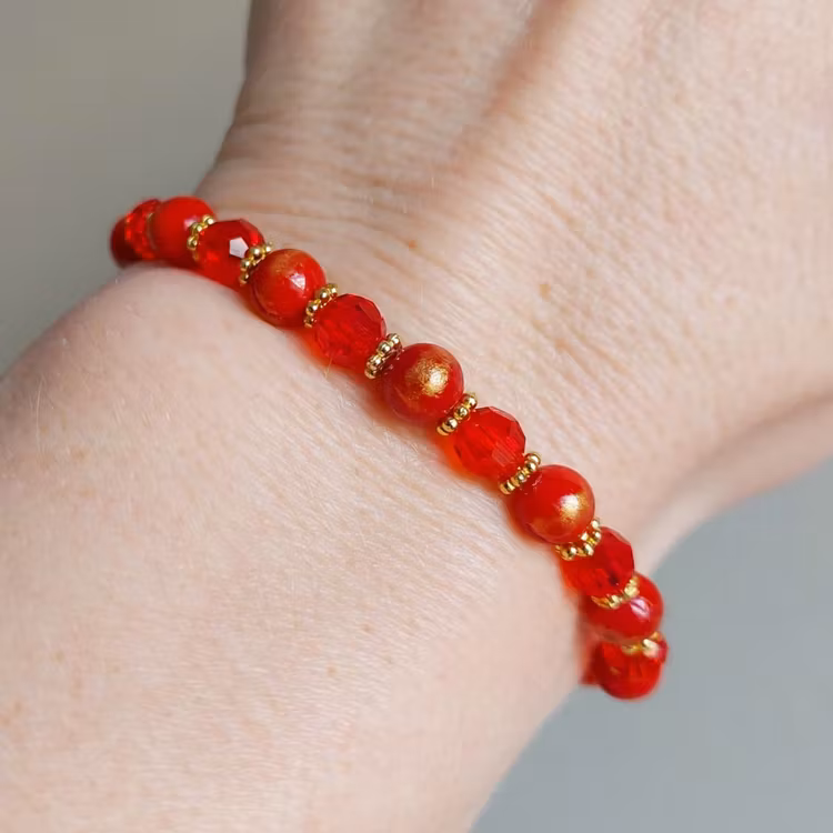 Elastiskt armband | Jade & glas