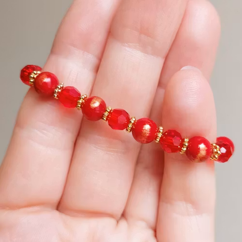 Barnarmband elastiskt | Jade & glas