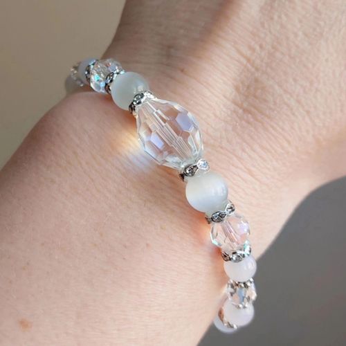 Elastiskt armband | Agat & glas