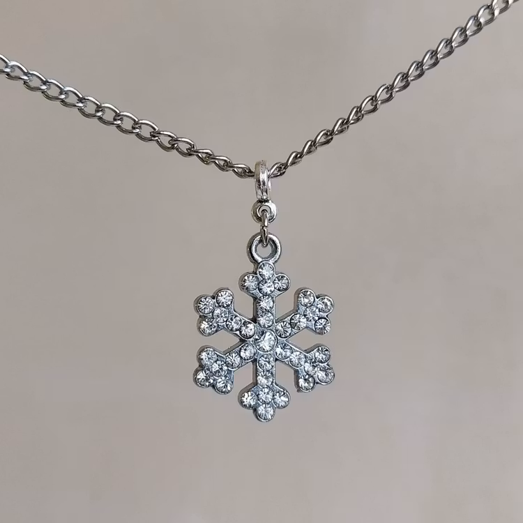 Halsband med hänge | Metall med strass