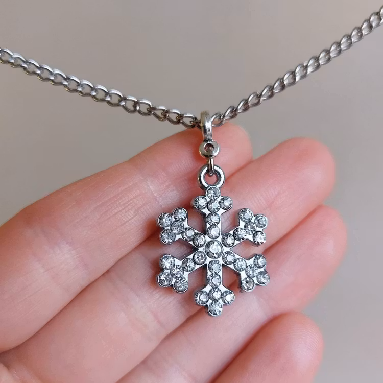 Halsband med hänge | Metall med strass