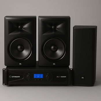 Komplett ljudpaket – JBL 308 + Crown XLS2502 + JBL 50S
