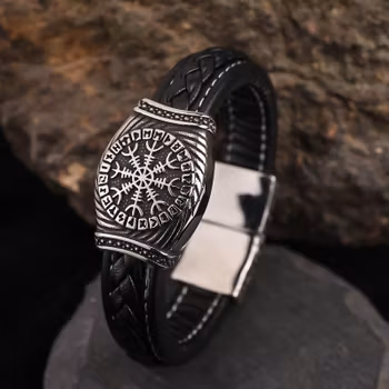 Armbånd med redselshjelmen og Valknut symbol.