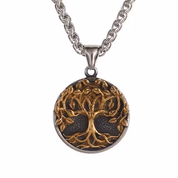 Yggdrasil/ Livets tre smykke Sølv/gull farge