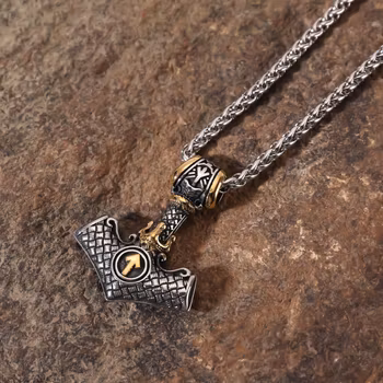 Flott Thor's hammer smykke med Valknut symbol