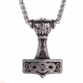 Massiv Thor's hammer smykke med norrønt symbol