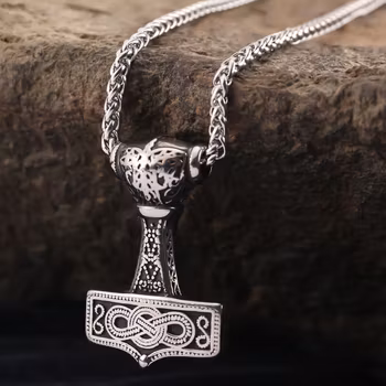 Massiv Thor's hammer smykke med norrønt symbol
