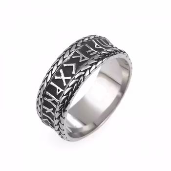 Flott ring med runer 8 mm bredde