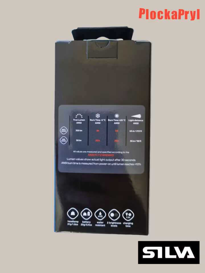 Silva Scout 3XTH - Pannlampa, svart, 350lm