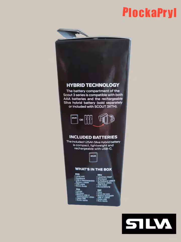 Silva Scout 3XTH - Pannlampa, svart, 350lm