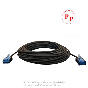 Nätverkskabel slim CAT6A oskärmad, 10m