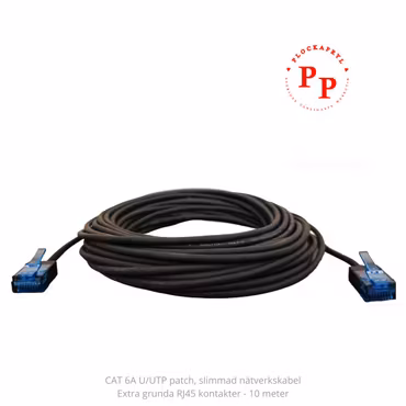 Nätverkskabel slim CAT6A oskärmad, 10m