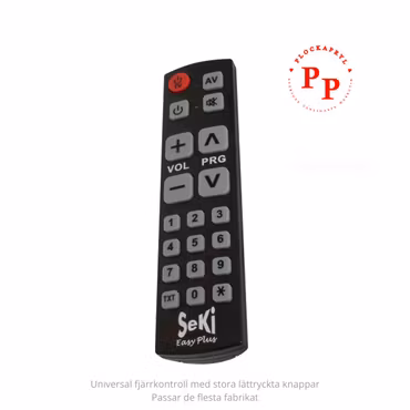 Fjärrkontroll med stora knappar (svart)