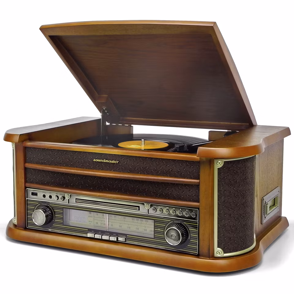 Stereoanläggning med vinyl, radio, cd, kassettbandspelare - NR560