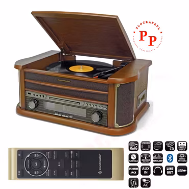 Stereoanläggning med vinyl, radio, cd, kassettbandspelare - NR560