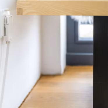 Förlängningskabel med platt kontakt, 2m - Vit