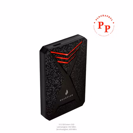 Extern hårrdisk - SSD 512 GB (svart/röd)