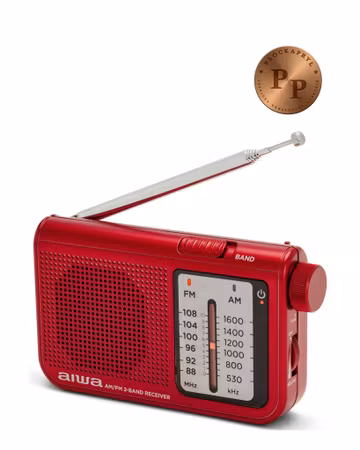 AIWA - Bärbar fickradio, FM AM Röd