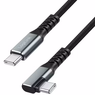 LogiLink Flätad USB-C till USB-C kvalitetskabel, 2 meter