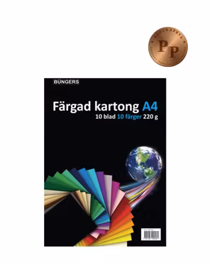 Färgat A4-papper & Hobbykartong 220g (10-pack, sorterade färger