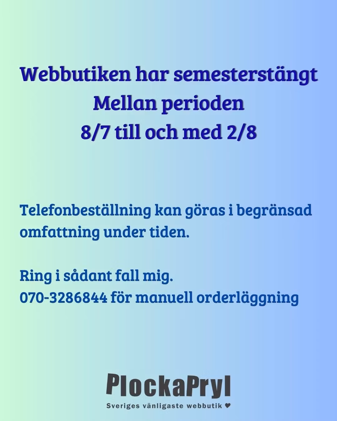 Plockapryl - Sveriges vänligaste webbutik