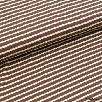 Biojersey Streifen - brun-beige