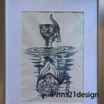 Katt och tiger tavla