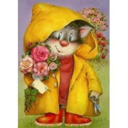 Cat in rain  30*40