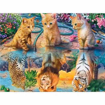 3 cat and lions 30*40