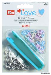Prym Love tryckknapp Jersey 8 mm Rosa