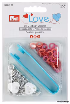 Prym Love tryckknapp Jersey 8 mm Röd