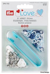 Prym Love tryckknapp Jersey 8 mm blå