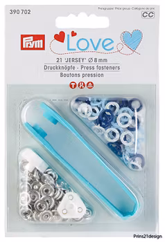 Prym Love tryckknapp Jersey 8 mm blå