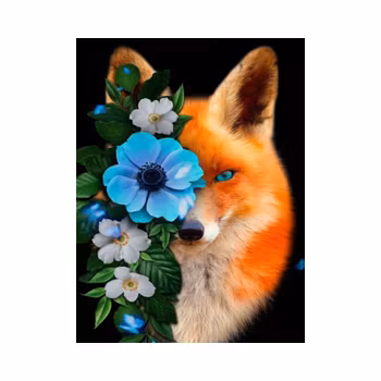 Fox with Flowers 40*50
