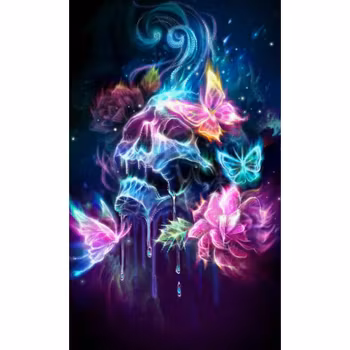 Butterfly skull 30*60