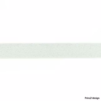 Glitter Elastiek 25 mm Offwhite