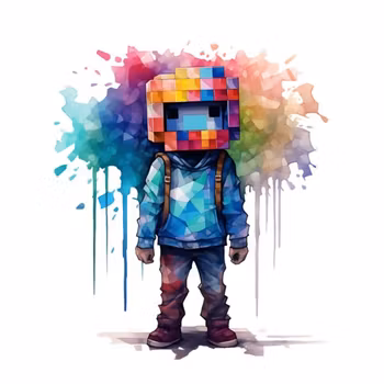 DTF Transfer Textiltryck – Pixel Figur N:o 2