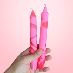Pink Pop – Marmorerat Stearinljus