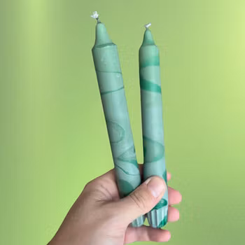 Green Whirl – Marmorerat Stearinljus