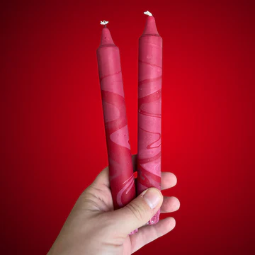 Crimson Swirl – Marmorerat Stearinljus